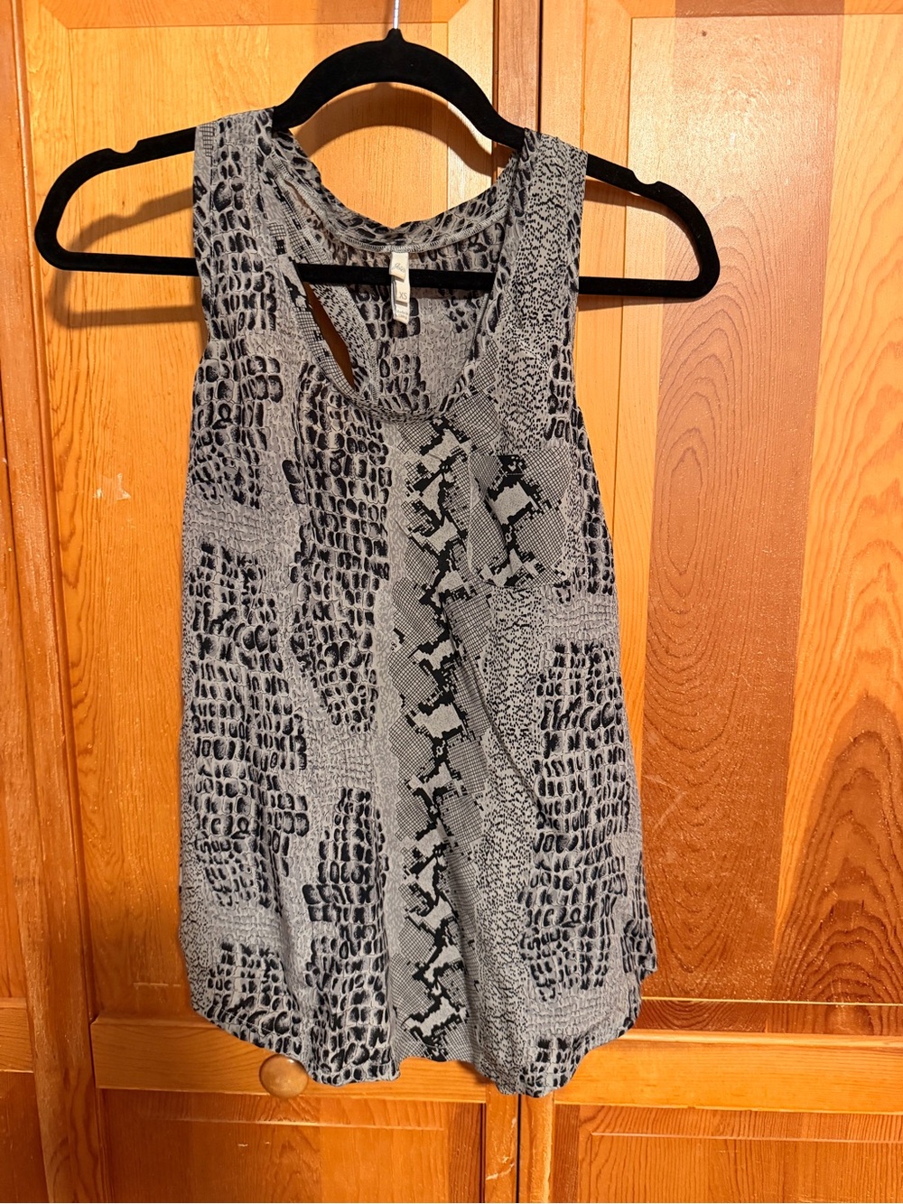 Joie Gray Snake-Print Sleeveless Knit Tank